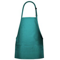 F10 Designer Teal Bib Apron W/ 3 Pockets & Slider Adjustment